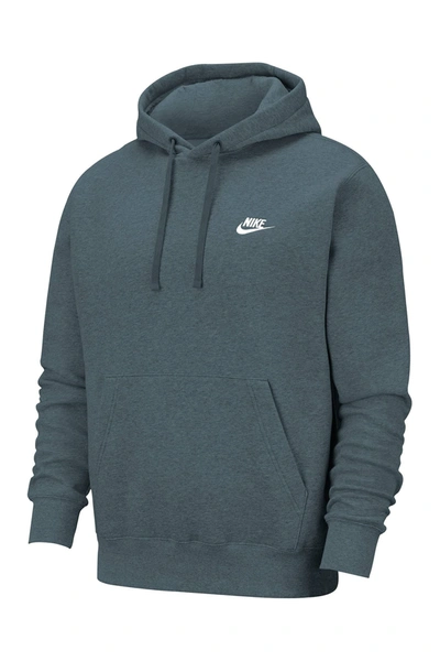 Shop Nike Club Drawstring Hoodie In Ashgrn/white