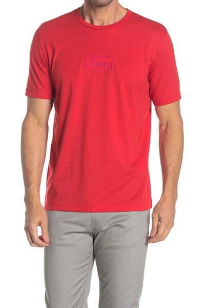 Shop Oakley Embroidered Logo T-shirt In High Risk Red