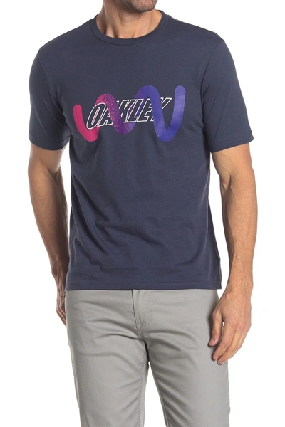 Shop Oakley Vertigo Logo T-shirt In Foggy Blue