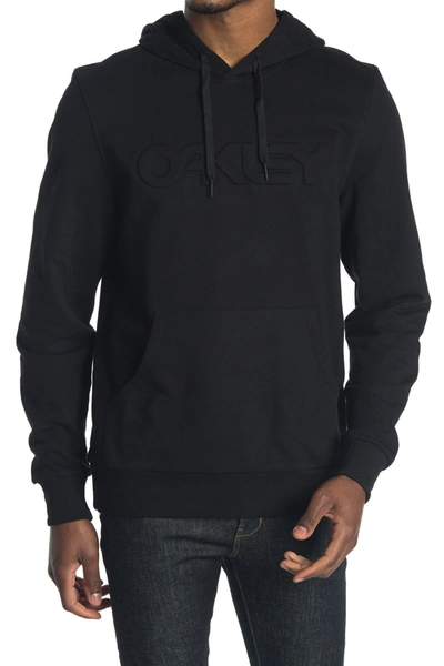 Shop Oakley Embossed Logo Knit Hoodie In Blackout