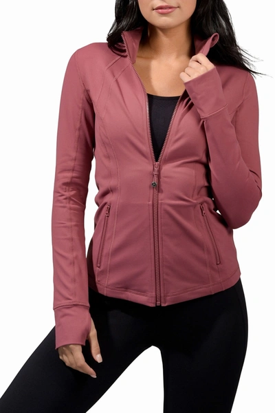 Shop 90 Degree By Reflex Full Zip Long Sleeve Jacket In Rose Valet