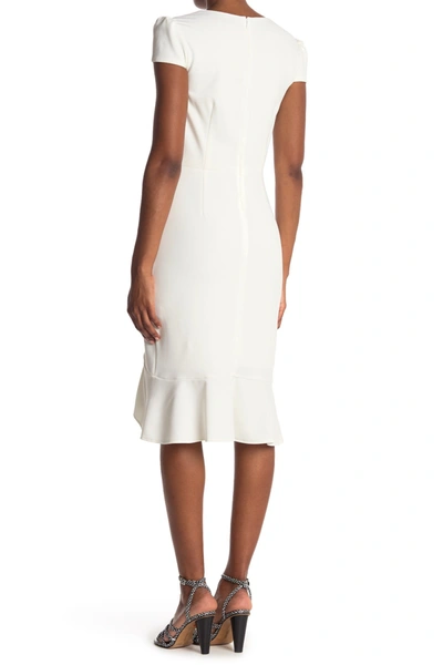 Shop Betsey Johnson Cap Sleeve V-neck Dress In Ivory