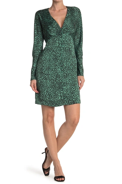 Shop Equipment Rommily Leopard Print Mini Dress In Mor Jade T