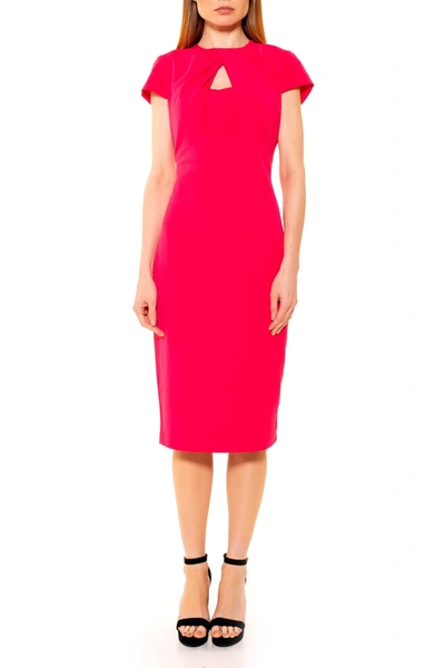 Shop Alexia Admor Bella Chest Cutout Midi Dress In Hot Pink