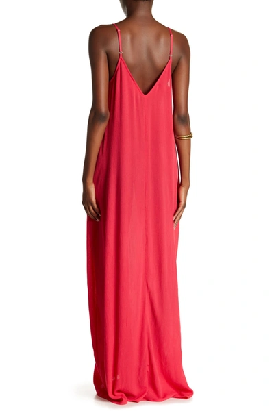 Shop Love Stitch Gauze Maxi Dress In Hot Pink