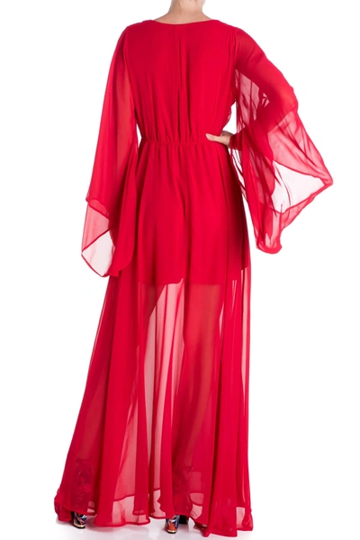 Shop Meghan La Sunset Maxi Dress In Cherry