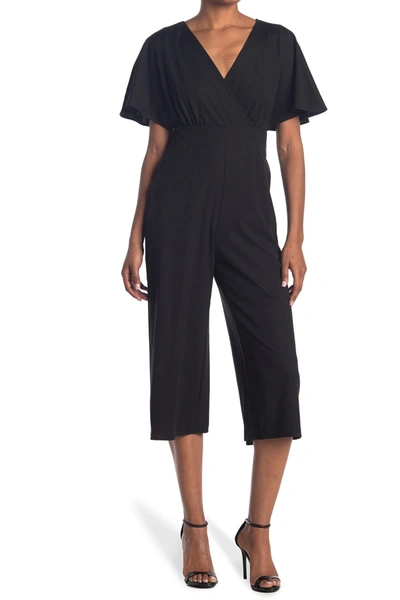 Shop Adelyn Rae Stretch Viscose Knit Bat Sleeve Jumpsuit In Black