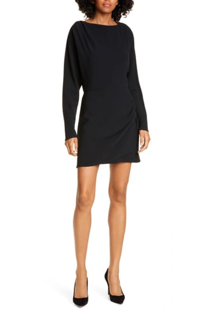 Shop A.l.c Greer Long Sleeve Mini Dress In Black