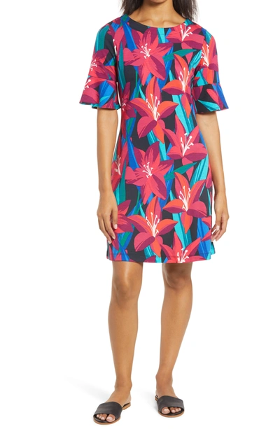 Shop Tommy Bahama Petal Perfect Short Sleeve Dress In Black