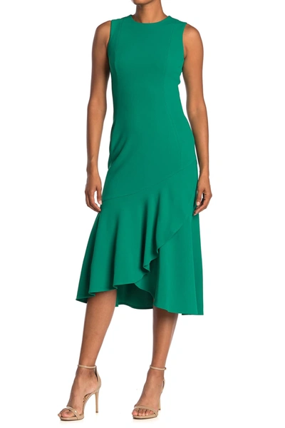 Calvin Klein Petite Solid Asymmetrical Ruffled-hem Midi Dress In Meadow |  ModeSens