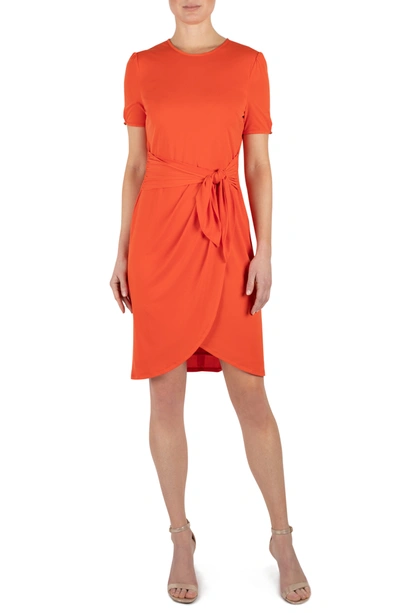 Shop Julia Jordan Round Neck Short Sleeve T-shirt Dress In Orange