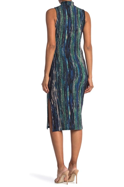 Shop 19 Cooper Print Sleeveless Knit Midi Dress In Green/blue