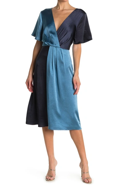 Shop Adelyn Rae Tasha Midi Dress In Navy-blue