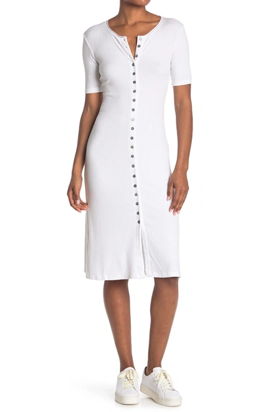 Shop Stateside Rib Maxi Button Up Dress In White
