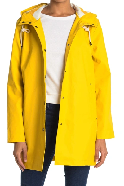 Shop Pendleton Olympic Hooded Slicker Coat In Yellow/glacier