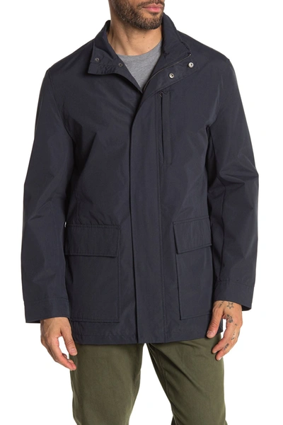Shop Cole Haan Field Rain Jacket In Navy