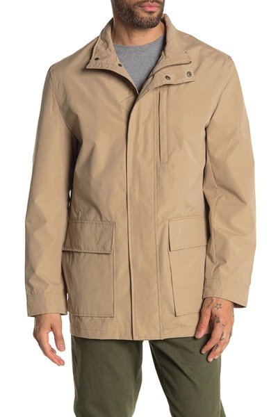 Shop Cole Haan Field Rain Jacket In Khaki