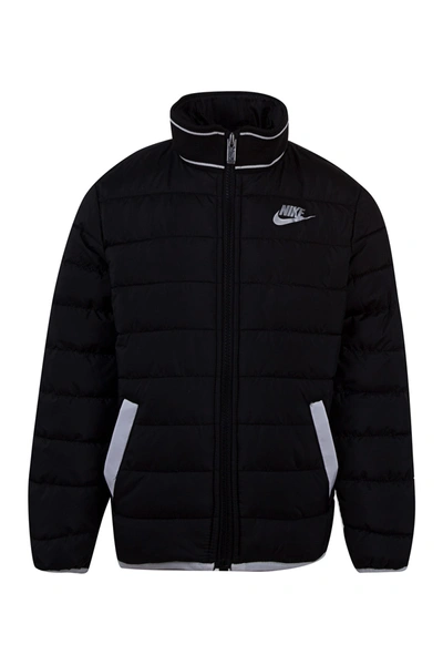 Shop Nike Stand Collar Puffer Jacket In Black