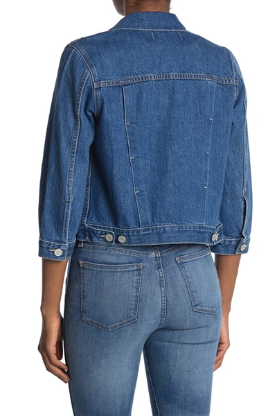 Shop Trave Zoey Cropped Denim Jacket In Atmosphere