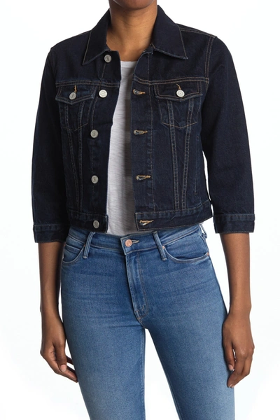 Shop Trave Zoey Cropped Denim Jacket In Stone Free