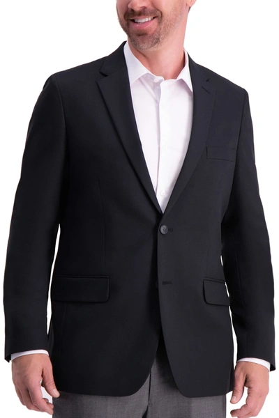 Shop Haggar The Active Series Solid Gab Tailored Fit Blazer In Black