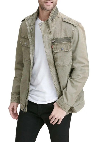 Levi's Reverse Twill Military Jacket In Olive Green | ModeSens