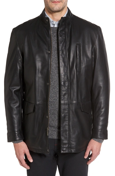 Shop Missani Le Collezioni Field Leather Jacket In Black