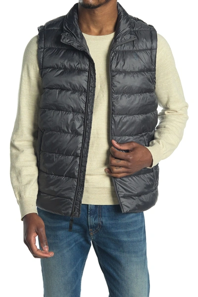 Shop Izod Quilted Puffer Vest In Charcoal