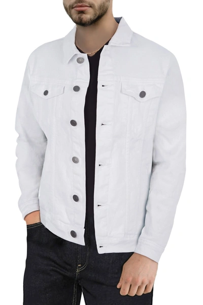 Shop X-ray Xray Slim Washed Denim Jacket In White