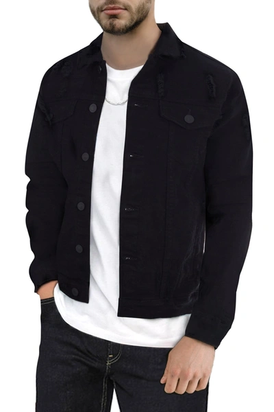 Shop X-ray Xray Slim Washed Denim Jacket In Black