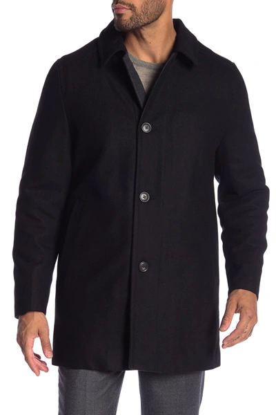 Shop Hart Schaffner Marx Barcelona Wool Blend Coat In Black