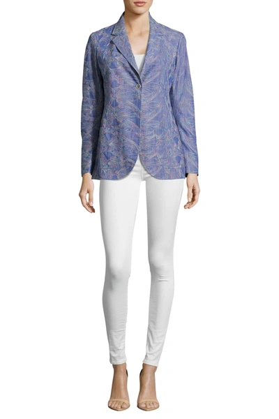 Shop Robert Graham Penelope Woven Jacket In Indigo