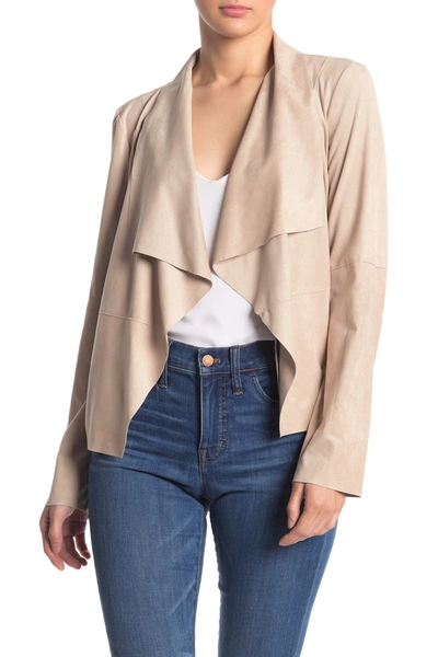 Shop Bagatelle Draped Faux Suede Jacket In Sand