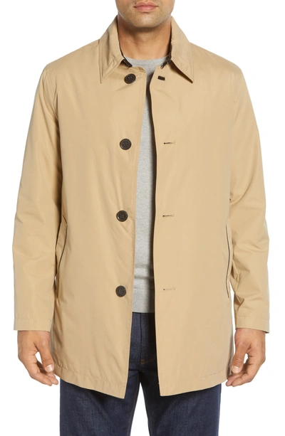 Shop Cole Haan Signature Water Resistant Car Coat In Tan