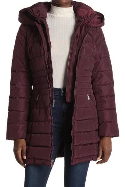 Shop Laundry By Shelli Segal Bibbed Puffer Jacket In Port Royal