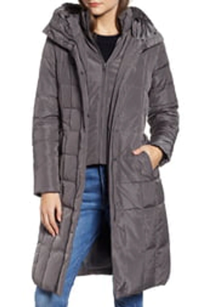 Shop Cole Haan Signature Cole Haan Bib Insert Down & Feather Fill Coat In Carbon