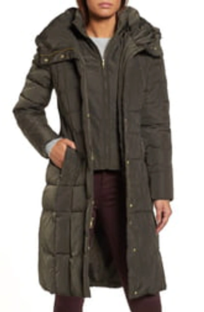 Shop Cole Haan Signature Cole Haan Bib Insert Down & Feather Fill Coat In Forest
