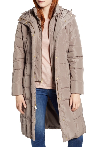 Shop Cole Haan Signature Cole Haan Bib Insert Down & Feather Fill Coat In Cashew