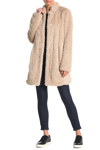 Shop Kenneth Cole New York Shaggy Faux Fur Coat In Ivory