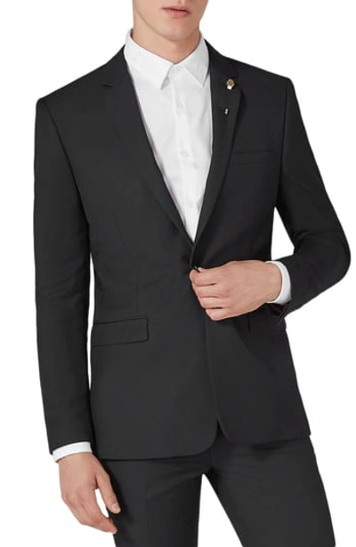 Shop Topman Skinny Fit One-button Suit Jacket In Black
