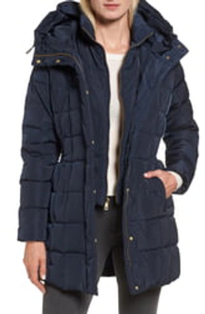 Shop Cole Haan Signature Cole Haan Hooded Down & Feather Jacket In Navy