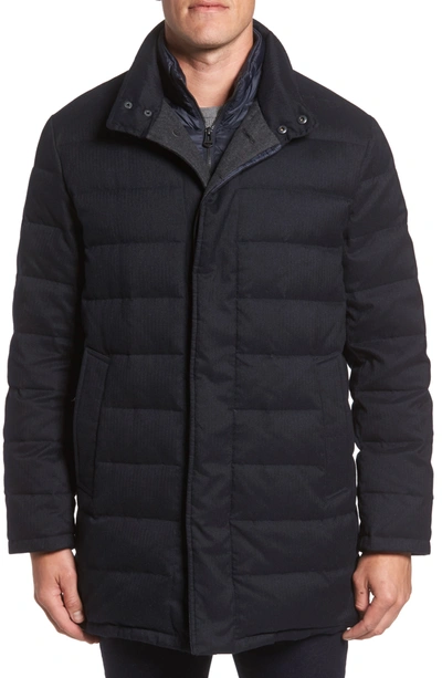 Shop Cole Haan Down Filled Quilted Jacket In Navy