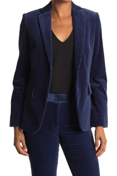 Shop Frame Classic Velvet Notch Lapel Blazer In Twilight