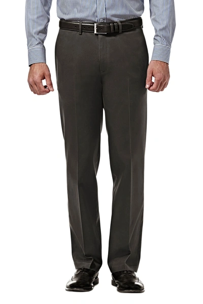 Shop Haggar Premium No Iron Khaki Straight Fit Pant In Dk Grey