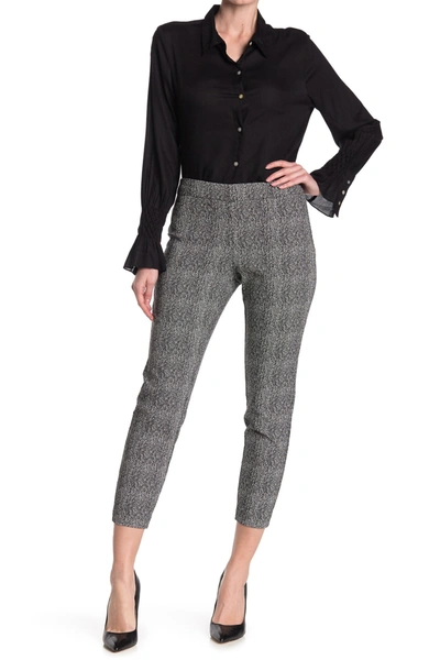 Shop Nanette Lepore Pattern Pull-on Trousers In Cannoli Cream/very Black