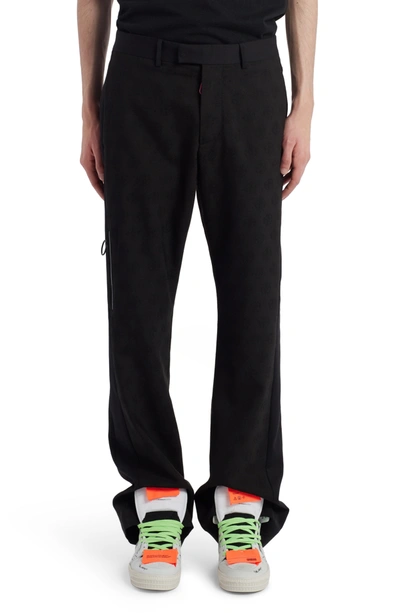 Shop Off-white Low Fit Tailored Virgin Wool Pants In Black No Color