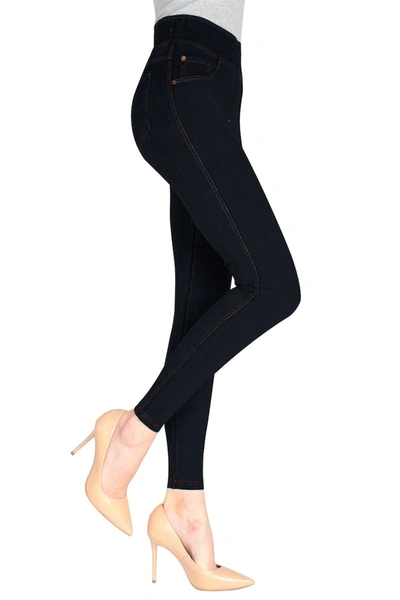 Shop Memoi Shaping Leggings In Black