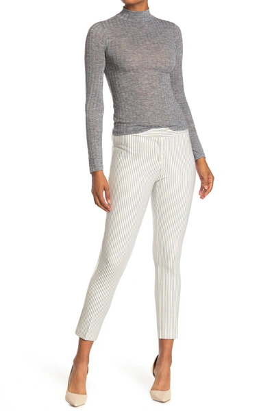 Shop Amanda & Chelsea Stripe Print Ponte Pants In Gry/wht