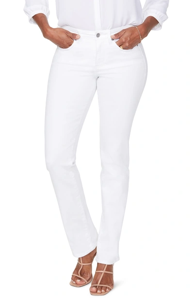 Shop Nydj Sheri Slim Jeans W/ Rhinestone Pockets In Optic Whit