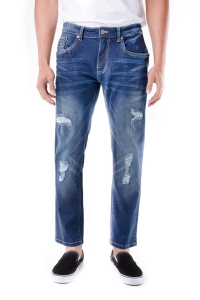 Shop X-ray Xray Skinny-fit Distressed Stretch Jeans In Dark Blue